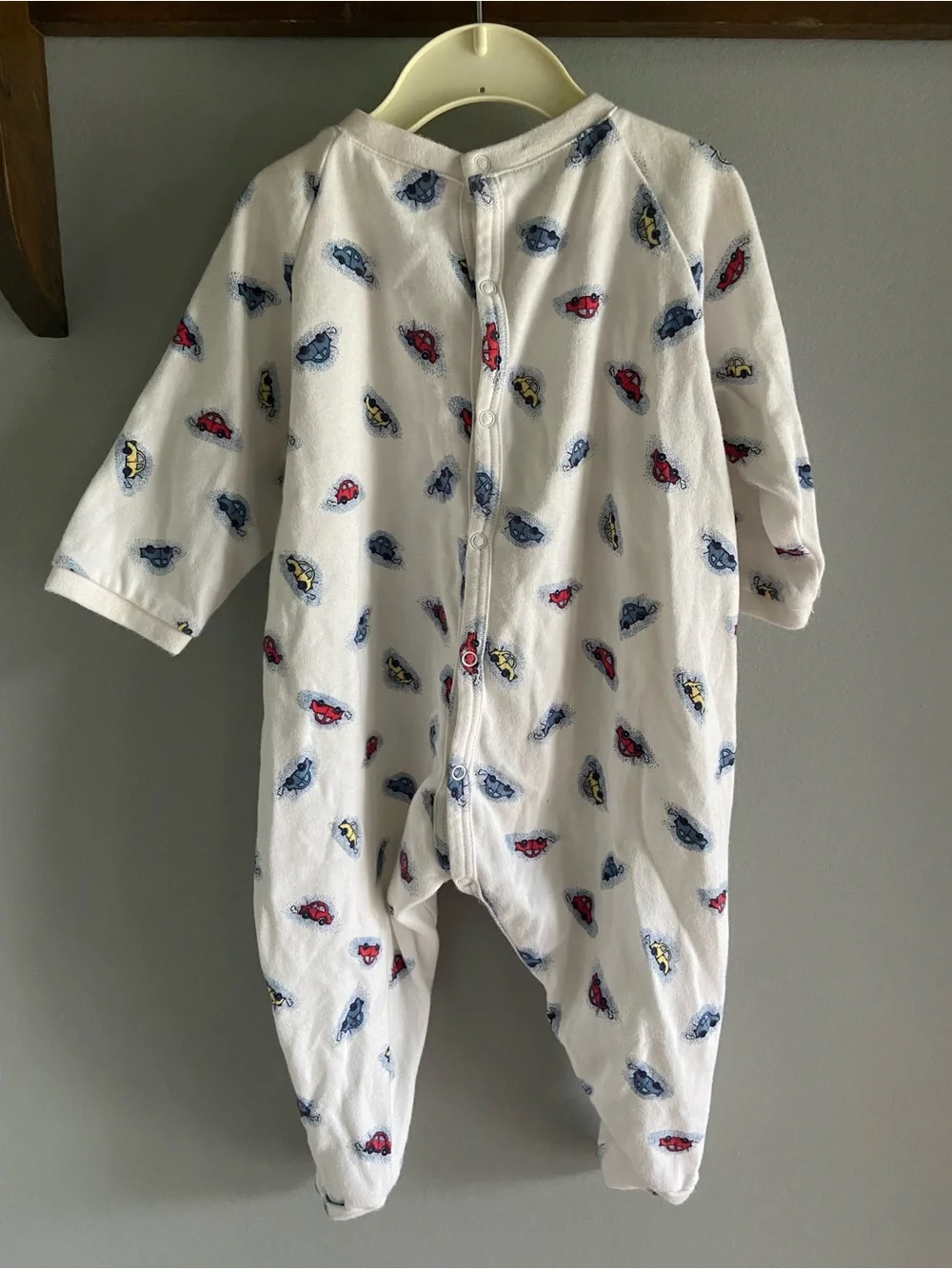 Boutique Oversized Baby Boy Sleeper with Cars Size 12M